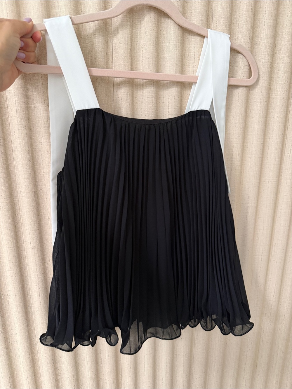 After Market Black Top with White Strap Detail